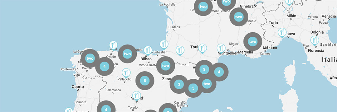 Mapa de Showerme para localizar duchas viajando en furgo